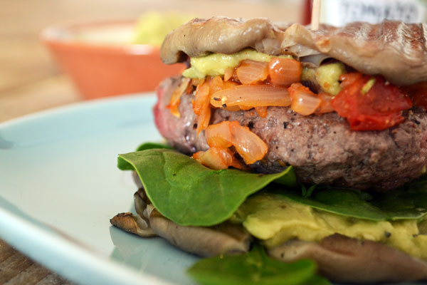 Gezonde hamburger met portobello
