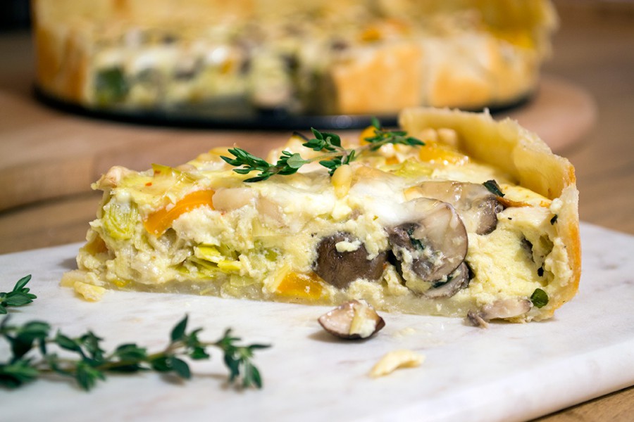 Perfecte prei quiche met champignons - Eerlijker Eten, gezonde recepten